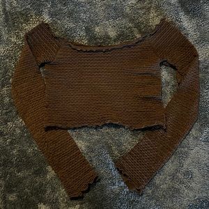 Black free people long sleeve crop top.